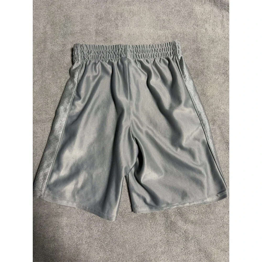 Starter Basketball Shorts Boys Youth XS 4-5 Gray Shiny Mesh Panels